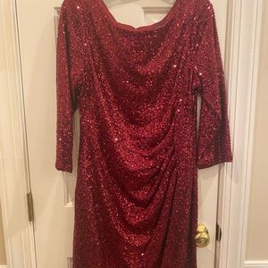 Burgundy/Wine Sequins Cocktail Dress Jessica Howard